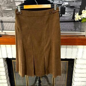 Larry Levine Women Skirt Brown Small Size 4 Fit Flare Knee Length